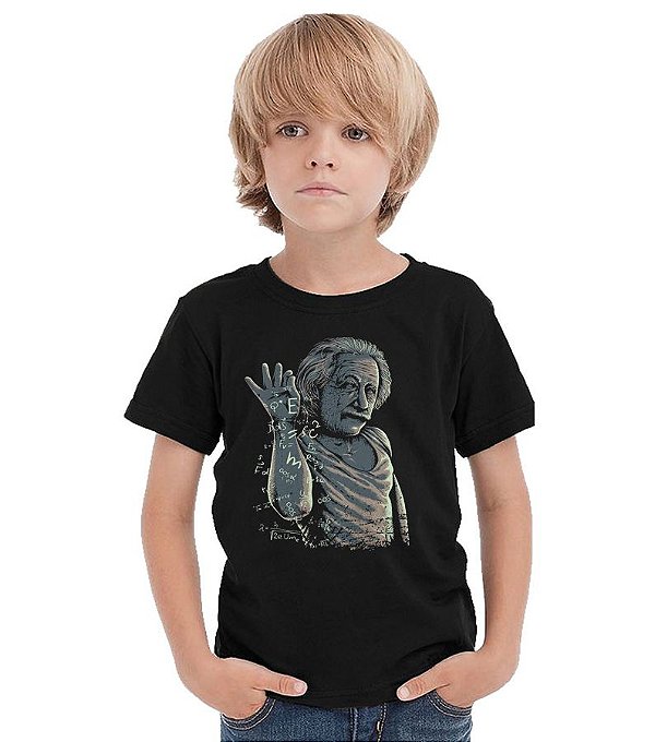 Camiseta Infantil Albert Einstein - Nerd e Geek - Presentes Criativos