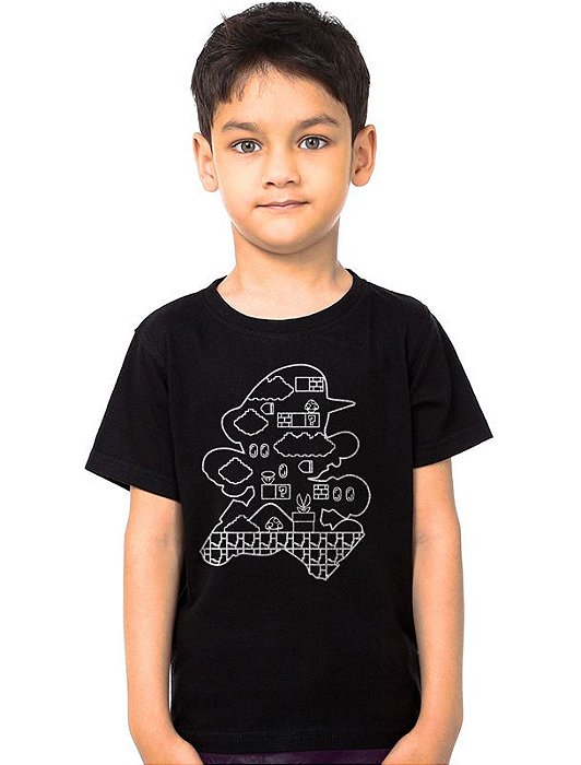 Camiseta Infantil Super Mario Fase - Nerd e Geek - Presentes Criativos