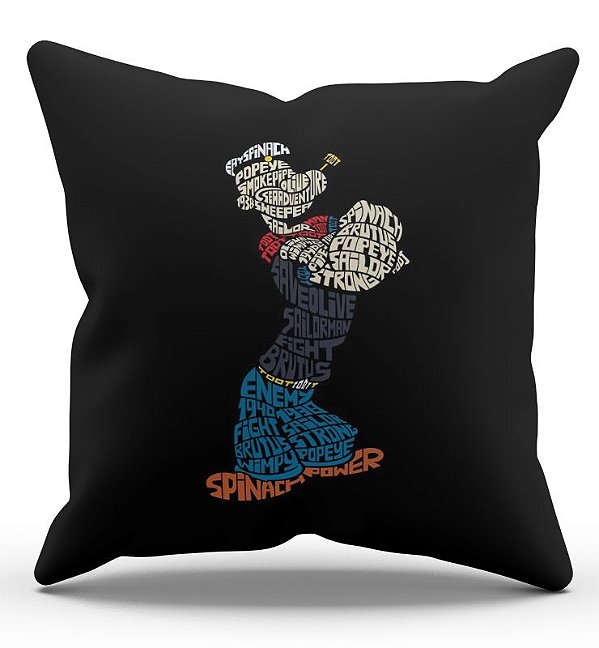 Almofada Decorativa  Marinheiro Popeye 45x45 - Nerd e Geek - Presentes Criativos