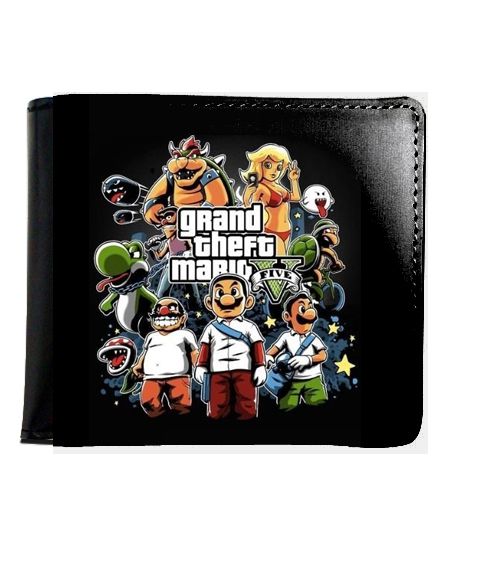 Carteira  Grand Theft Mario - Nerd e Geek - Presentes Criativos