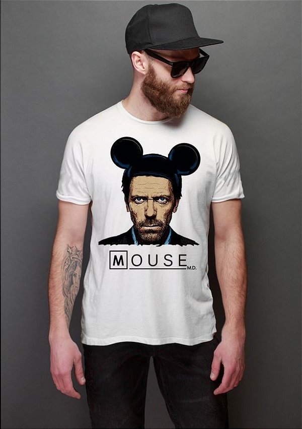 Camiseta Masculina   Dr House: Mouse - Nerd e Geek - Presentes Criativos