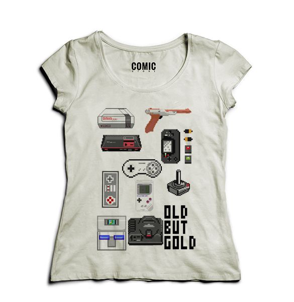 Camiseta Feminina Old But Gold - Nerd e Geek - Presentes Criativos