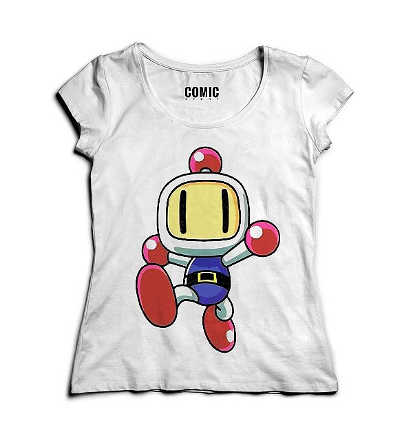 Camiseta Feminina Bomberman - Nerd e Geek - Presentes Criativos