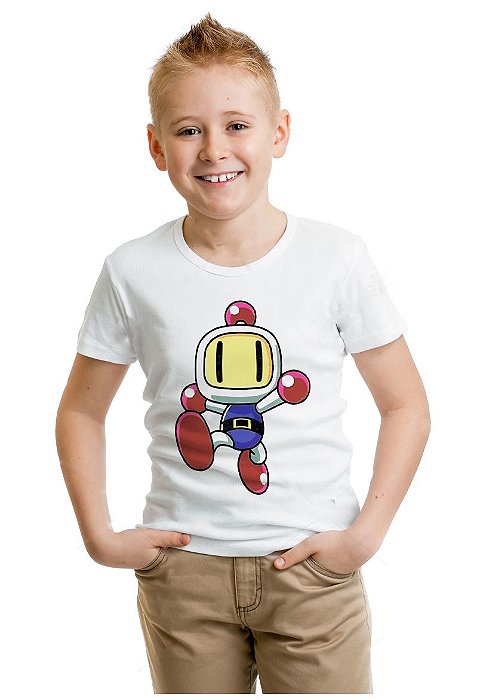 Camiseta Infantil  Bomberman - Nerd e Geek - Presentes Criativos