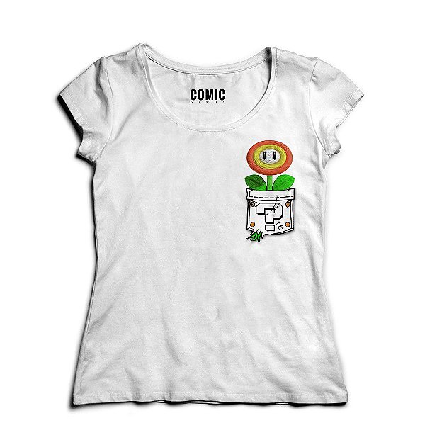 Camiseta Feminina Fire Flower bolso - Nerd e Geek - Presentes Criativos