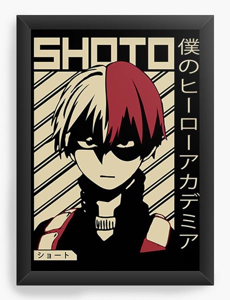 Quadro Decorativo A4 (33X24) Anime My Hero Academia Shoto Todoroki - Nerd e Geek - Presentes Criativos