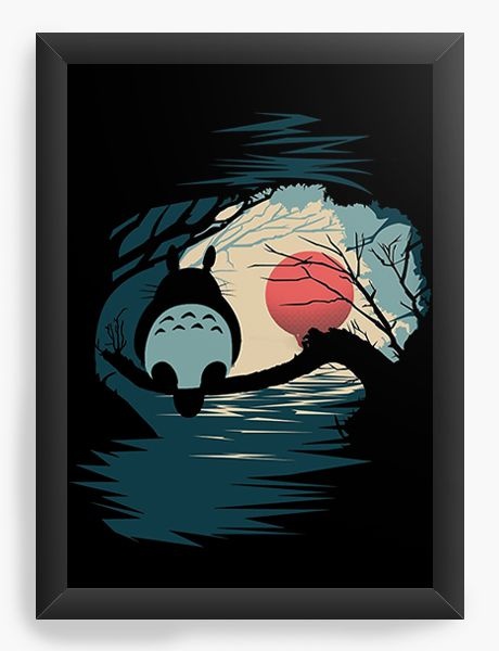 Quadro Decorativo A4 (33X24) Anime Totoro - Nerd e Geek - Presentes Criativos