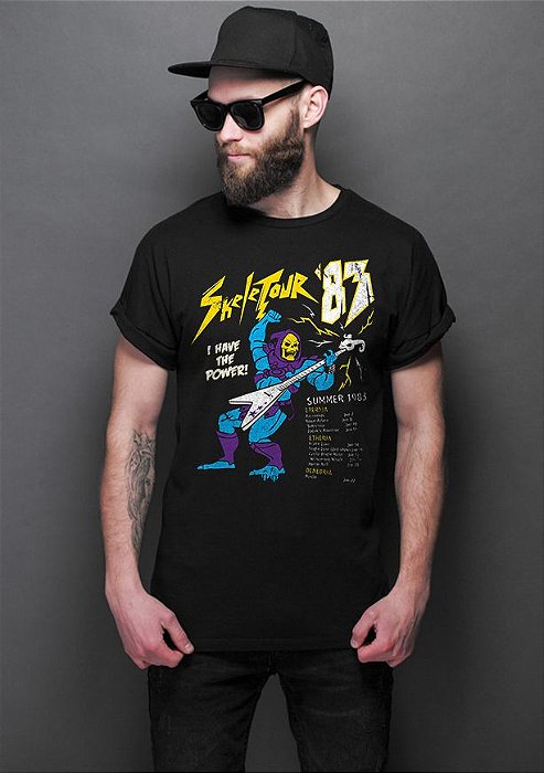 Camiseta Masculina  Skeletour '83 - Nerd e Geek - Presentes Criativos