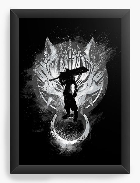 Quadro Decorativo A4 (33X24) Kingdom Hearts - Cloud - Nerd e Geek - Presentes Criativos