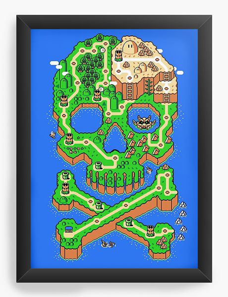 Quadro Decorativo A4 (33X24) Map - Nerd e Geek - Presentes Criativos