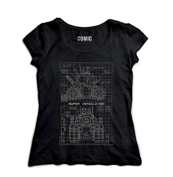 Camiseta Feminina Metal Slug Blueprint  SV 001 - Nerd e Geek - Presentes Criativos