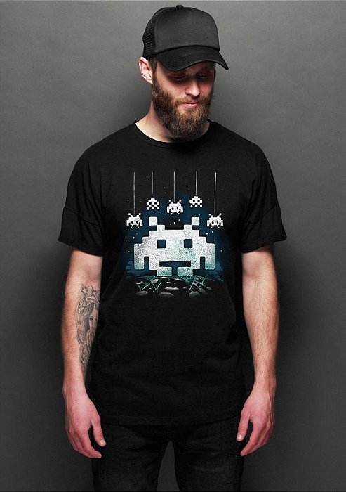 Camiseta Masculina Space Atari - Nerd e Geek - Presentes Criativos