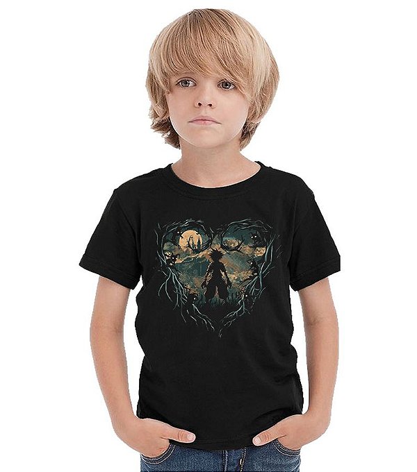Camiseta Infantil Kingdom Hearts - Hunter of Darkness Nerd e Geek - Presentes Criativos