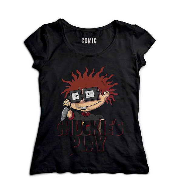 Camiseta Feminina Chucke Play - Nerd e Geek - Presentes Criativos
