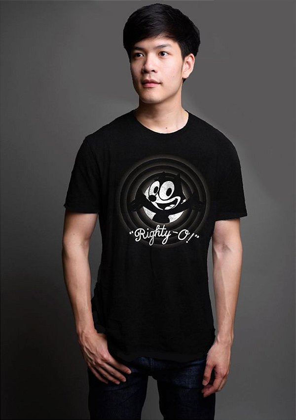 Camiseta Masculina Felix Righty - Nerd e Geek - Presentes Criativos
