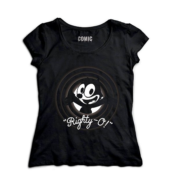 Camiseta Feminina Felix Righty - Nerd e Geek - Presentes Criativos