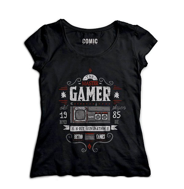 Camiseta Feminina Gamer 8 Bit Master - Nerd e Geek - Presentes Criativos