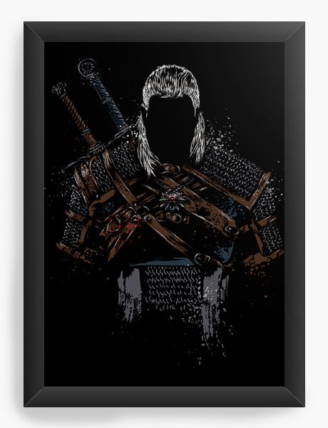 Quadro Decorativo A3 (45X33)  Whitcher Hunter  - Nerd e Geek - Presentes Criativos