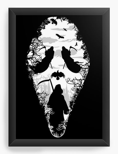 Quadro Decorativo A3 (45X33) Marmorizada Death - Nerd e Geek - Presentes Criativos