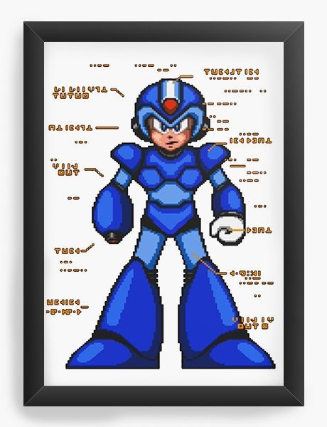 Quadro Decorativo A3 (45X33) Mega Man - Nerd e Geek - Presentes Criativos
