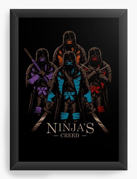 Quadro Decorativo A3 (45X33) Tartarugas Ninjas - Nerd e Geek - Presentes Criativos