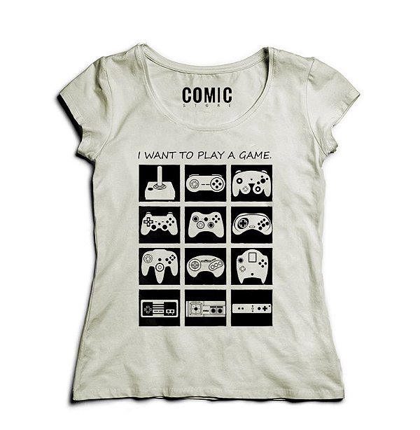 Camiseta Feminina Play Game  - Presentes Criativos