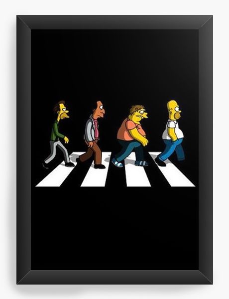 Quadro Decorativo A3 (45X33) Simpsons Beatles - Nerd e Geek - Presentes Criativos
