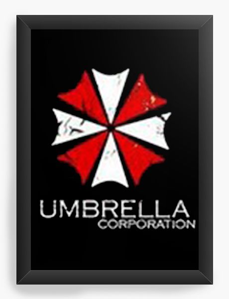 Quadro Decorativo A4 (33X24) Resident Evil Umbrella Corporation - Nerd e Geek - Presentes Criativos