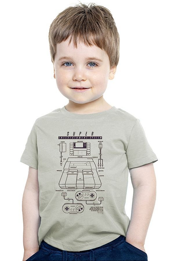 Camiseta Infantil Super Nintendo - Nerd e Geek - Presentes Criativos