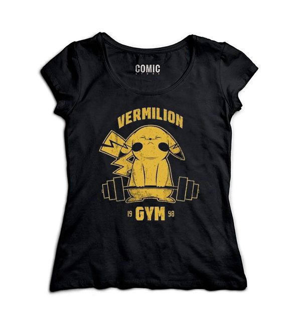 Camiseta Feminina Pokemon Vermilion Gym - Nerd e Geek - Presentes Criativos