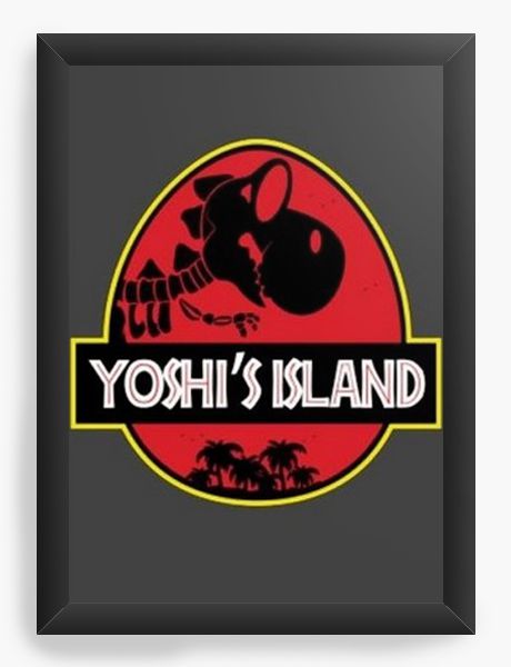 Quadro Decorativo A4 (33X24) Yoshi Island - Nerd e Geek - Presentes Criativos