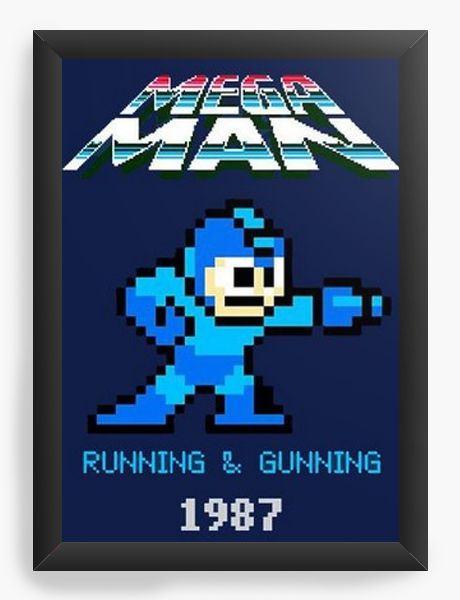 Quadro Decorativo A3 (45X33) Mega Man - Nerd e Geek - Presentes Criativos