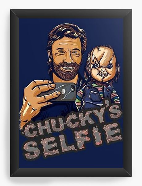 Quadro Decorativo A4 (33X24) Chucky Selfie - Nerd e Geek - Presentes Criativos