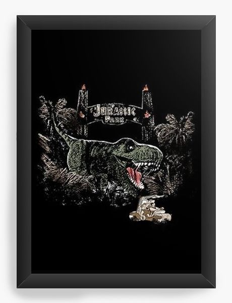 Quadro Decorativo A4 (33X24) Jurassic Park - Nerd e Geek - Presentes Criativos