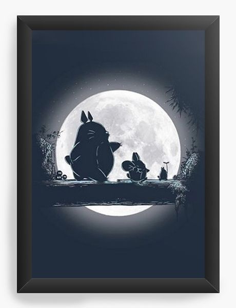 Quadro Decorativo A3 (45X33)  Anime Totoro Hakuna Matata - Nerd e Geek - Presentes Criativos