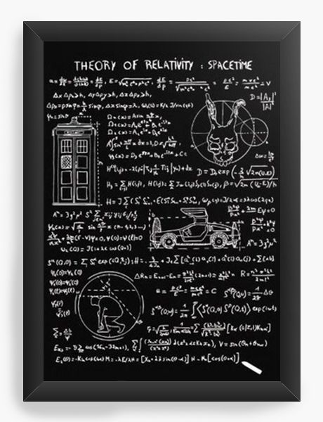 Quadro Decorativo A3 (45X33) Theory of Relativity Space Time - Nerd e Geek - Presentes Criativos