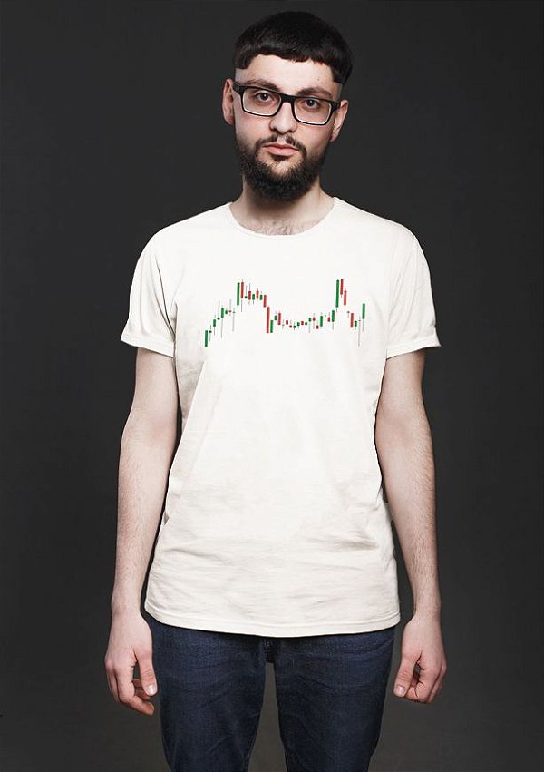 Camiseta Masculina Bolsa de valores Candles Nerd e Geek - Presentes Criativos