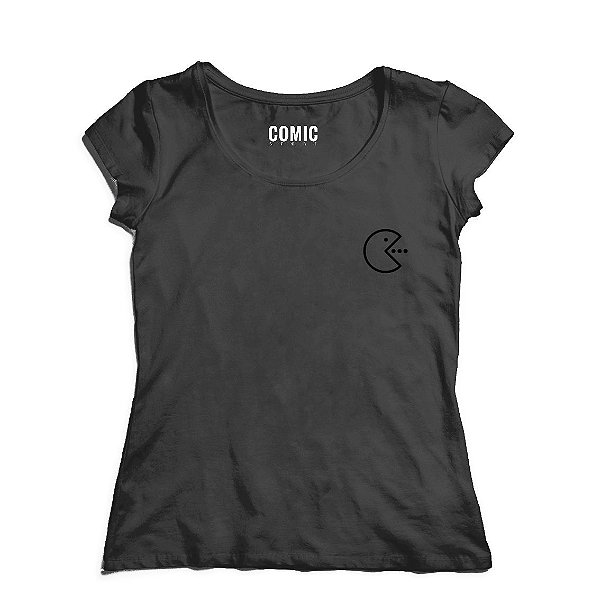 Camiseta Feminina Pac Man Nerd e Geek - Presentes Criativos