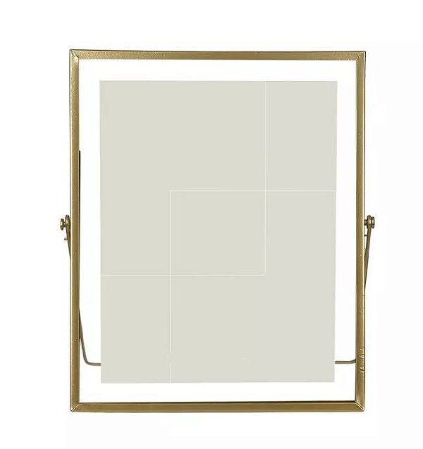 Porta-retrato Metal Vidro Dourado 20x25cm