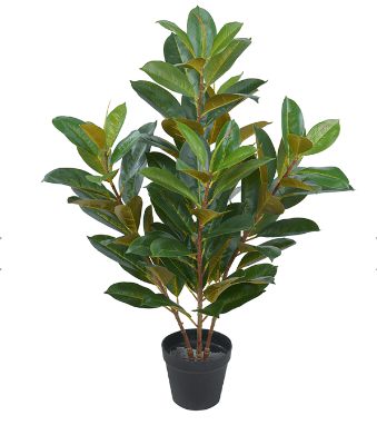 Planta Árvore Artificial Ficus Elástica Real Toque Verde Amarelo 85cm