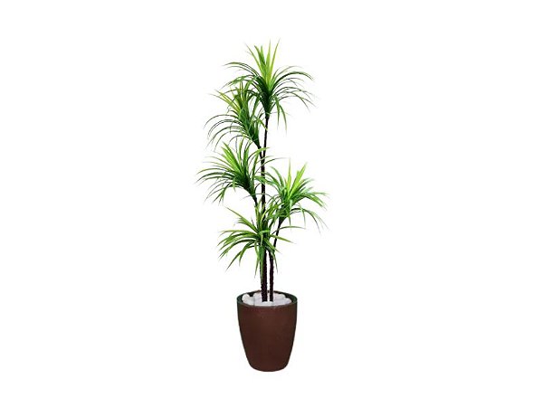 Planta Artificial Para Sala Árvore Yucca 1,60m Kit + Vaso S. Marrom 30cm