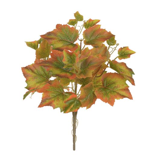 Folhagem Artificial Folha Uva Laranja Outono Real Toque 36cm