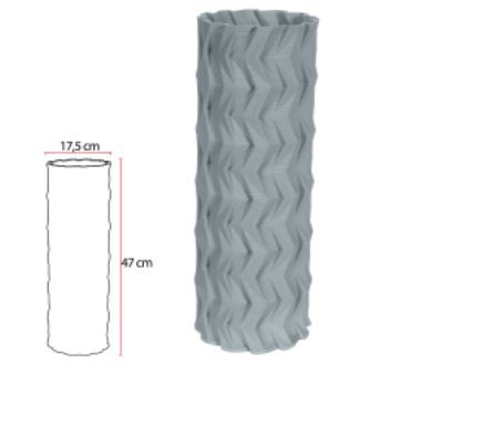 Vaso Longo Decorativo Ceramica Cinza 47cm