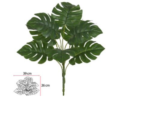 Folhagem Artificial Costela De Adão Forracao Real Toque Verde 40cm
