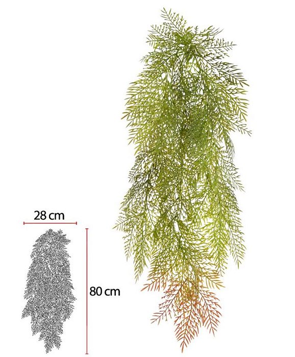 Folhagem Artificial Grass Pendurar Verde Outono 87cm