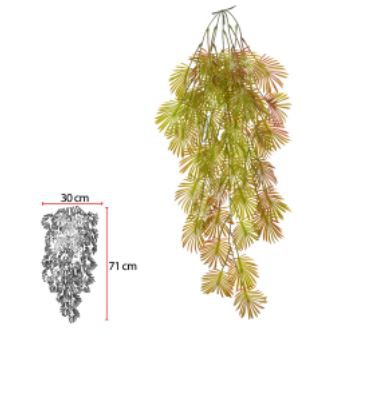 Folhagem Artificial Palmeira Pendurar Mini Verde Outono 80cm
