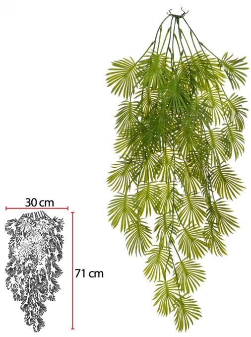 Folhagem Artificial Palmeira Pendurar Mini  Verde 80cm