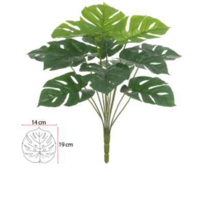 Planta Árvore Artificial Costela De Adão Real Toque Verde 45cm