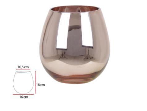 Vaso Vidro Aquario Rose 16x18cm