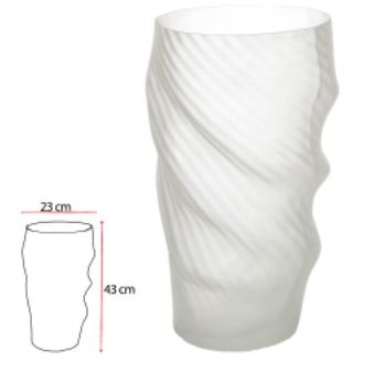 Vaso Decorativo Vidro Transparente Fosco 43cm
